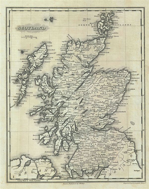 1828 Malte-Brun Map of Scotland