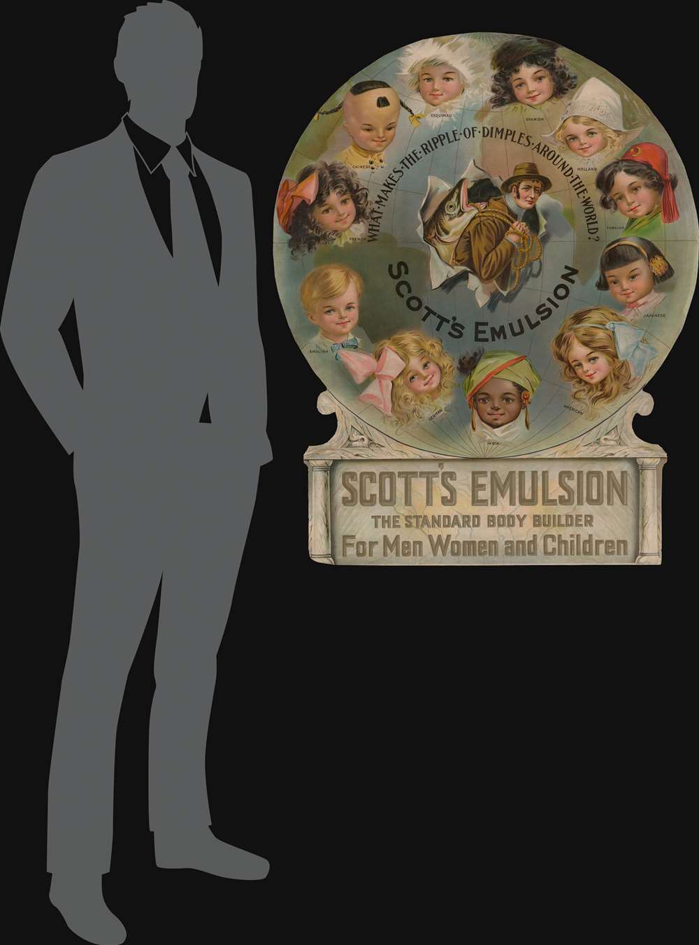 What Makes the Ripple of Dimples Around the World? Scotts Emulsion. / Scott's Emulsion The Standard Body Builder for Men Women and Children. - Alternate View 1