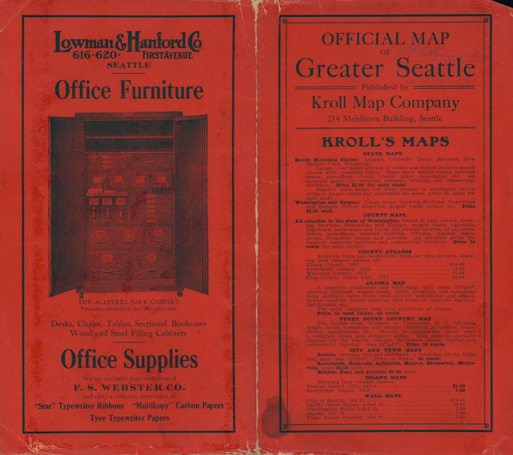 Anderson Map Co's 1909 Official map of Greater Seattle. - Alternate View 2