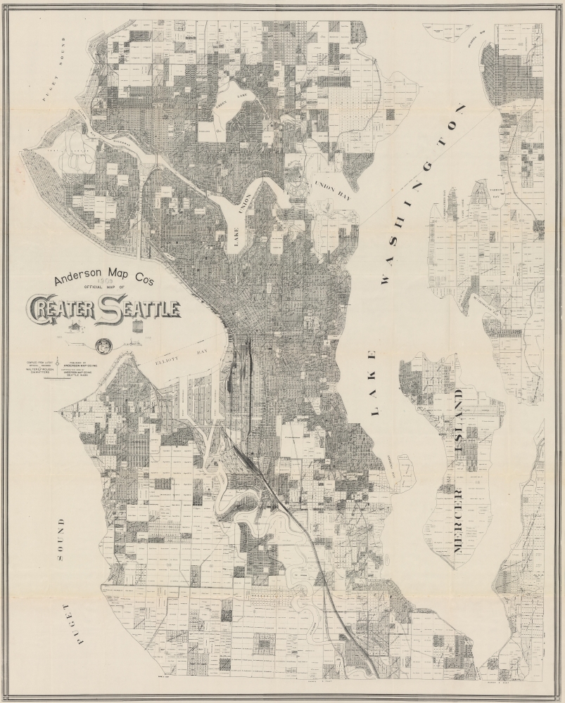 Anderson Map Co's 1909 Official map of Greater Seattle. - Main View