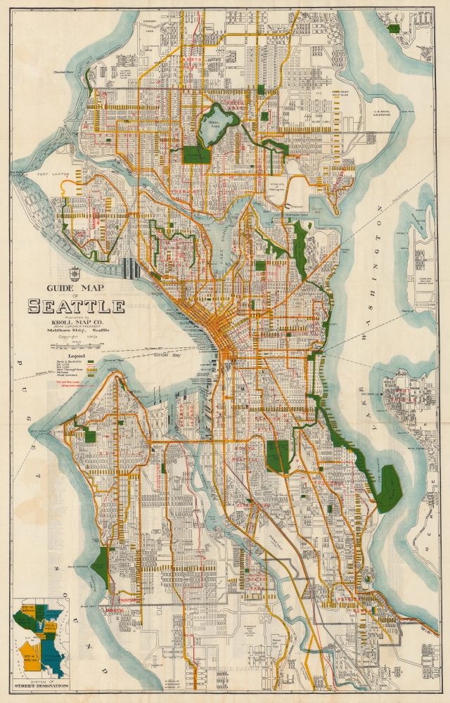 Guide map of Seattle. - Main View