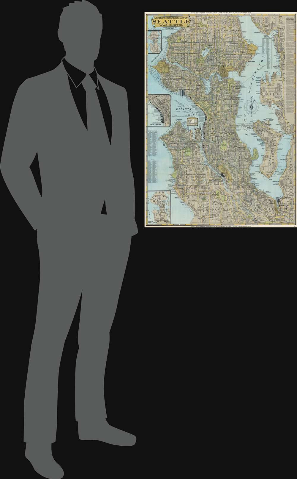 Metsker's Reference Map of Seattle Washington. - Alternate View 1