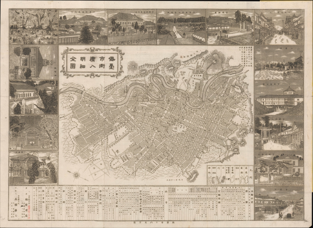 僊臺市街繪入明細全圖 / [Complete and Detailed Street Map of Sendai]. - Main View