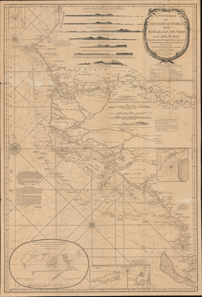 1797 Laurie and Whittle Nautical Map of Senegal and Gambia - Slave Trade