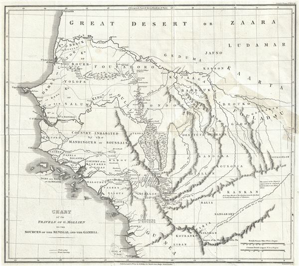 Chart of the Travels of G. Mollien to the Sources of the Senegal and the Gambia. - Main View