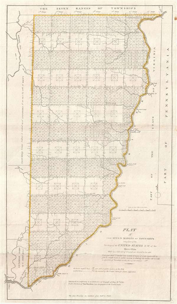 Plat of The Seven Ranges of Townships being Part of the Territory of the United States N.W. of the River Ohio Which by a late act of Congress are directed to be sold. - Main View