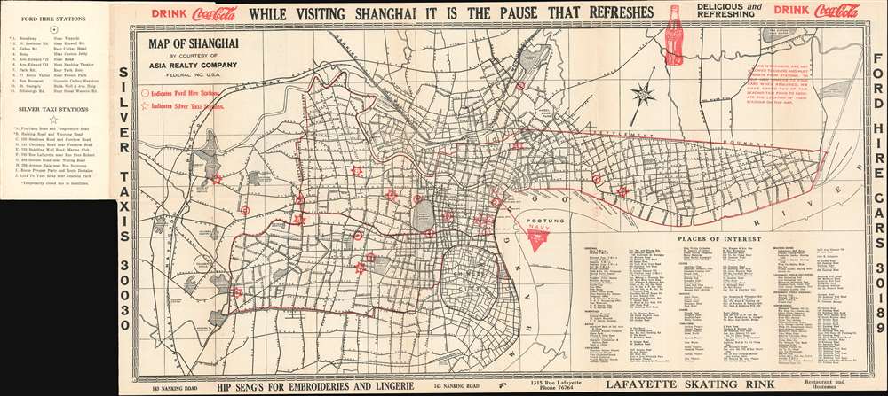 Map of Shanghai. Compliments of Navy Y.M.C.A. Shanghai, China. - Main View