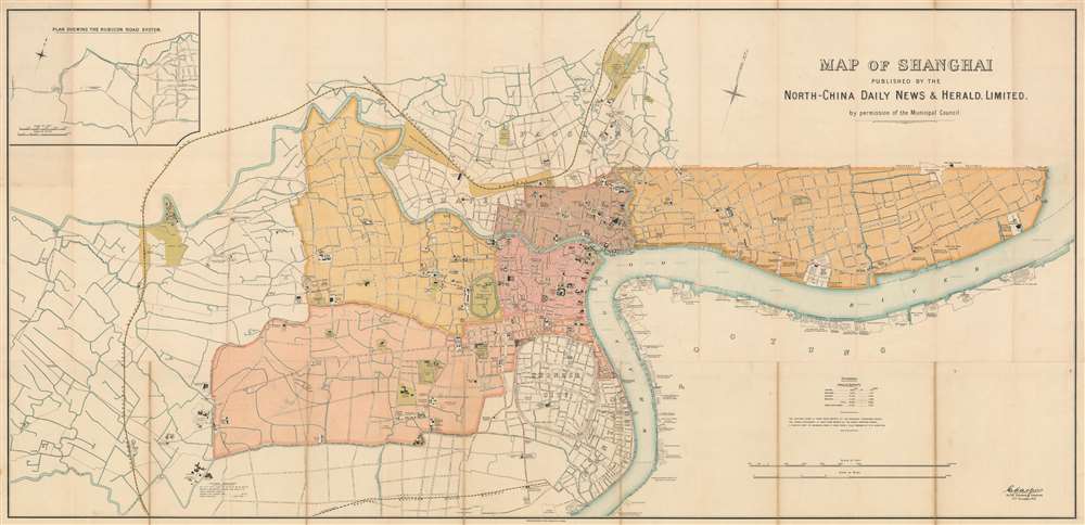 Map of Shanghai Published by the North-China Daily News and Herald, Limited. - Main View