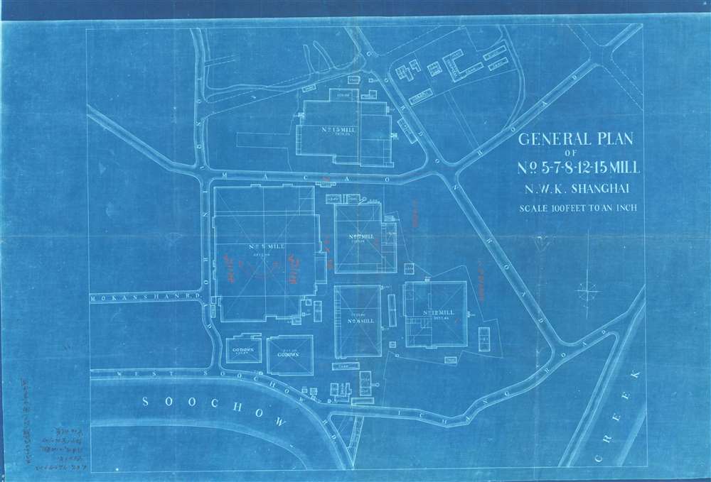 General Plan of No.n 5-7-8-12-15 Mill N.W.K. Shanghai. - Main View