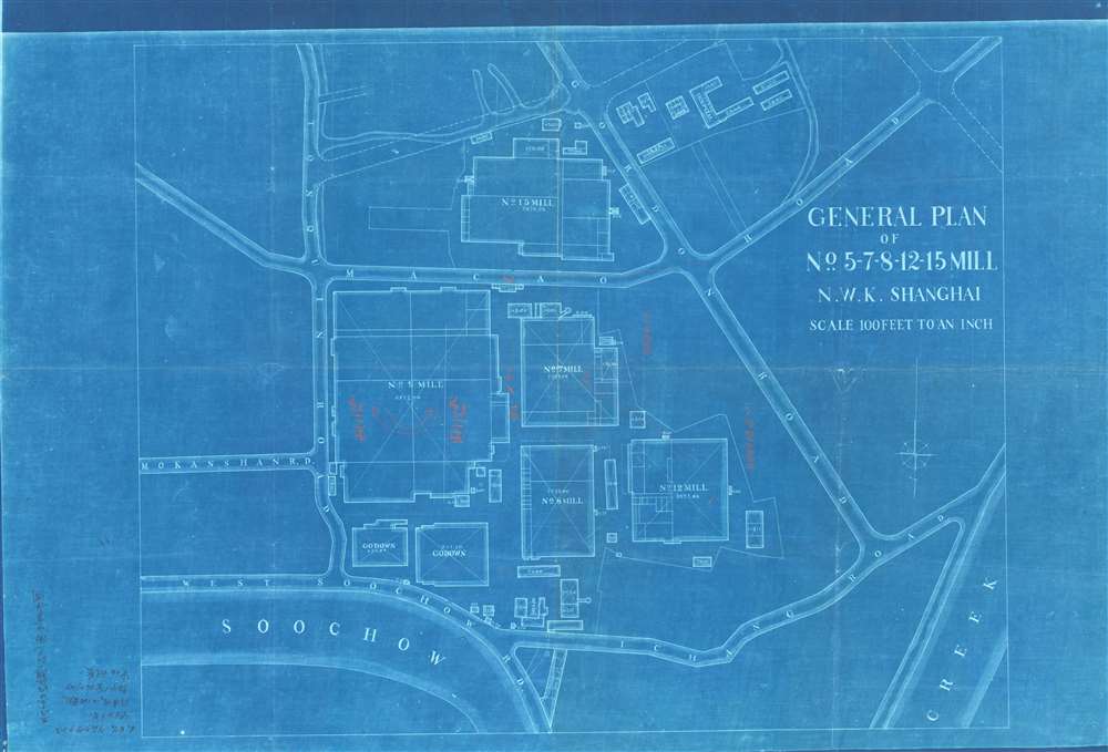 General Plan of No.n 5-7-8-12-15 Mill N.W.K. Shanghai. - Main View