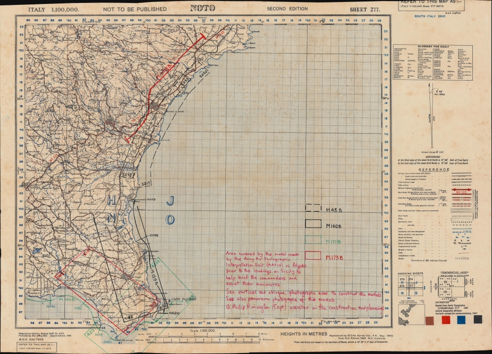 [Sicily Invasion Planning Archive.] Noto. Sheet 277. Italy 1:100,000. - Alternate View 1