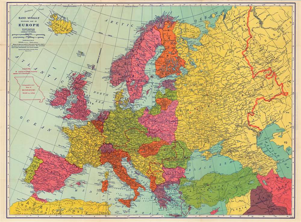 Rand McNally standard map of Europe./ Sears Silvertone radio European War Map. - Alternate View 1