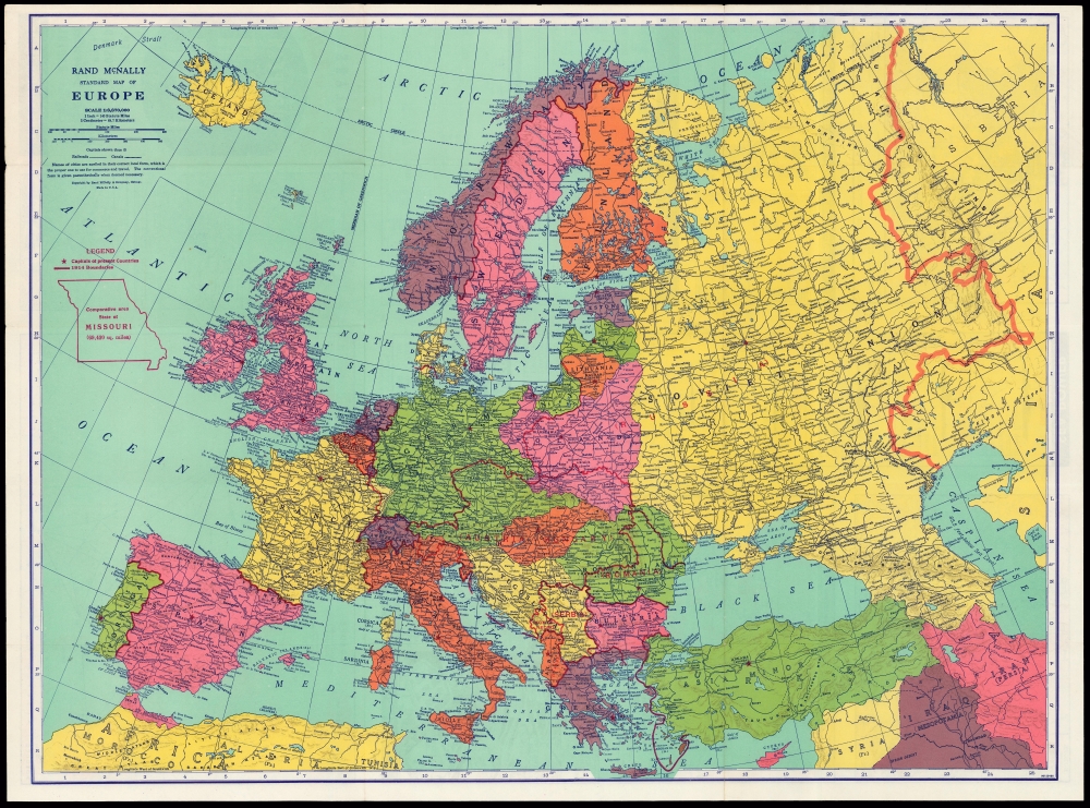 Rand McNally standard map of Europe./ Sears Silvertone radio European War Map. - Alternate View 1