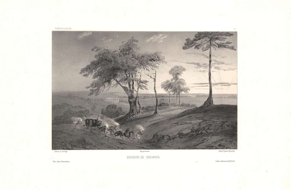 1845 Lauvergne View of Singapore Countryside
