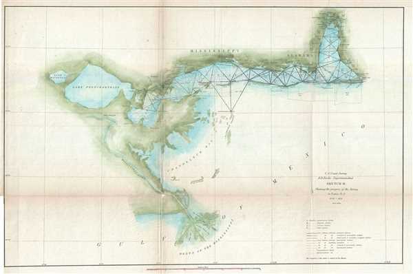 Sketch H. Showing the progress of the Survey in Section No. 8 1846 - 1851. - Main View