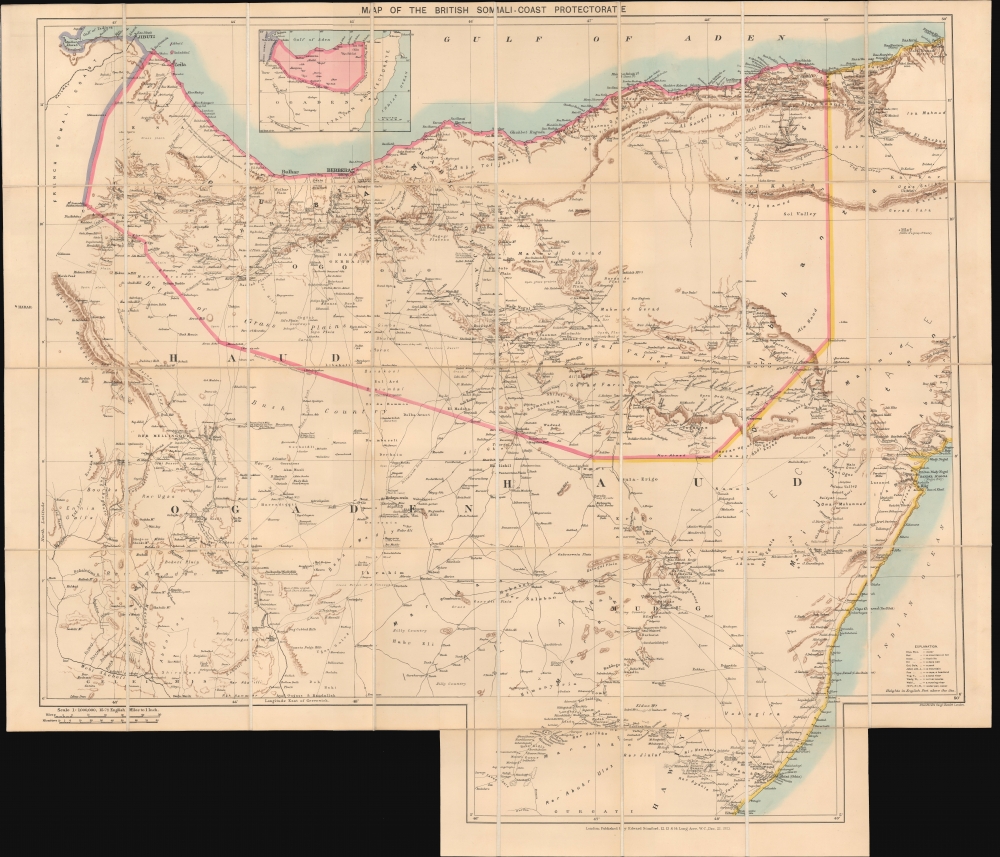 Map of the British Somali-Coast Protectorate. - Main View
