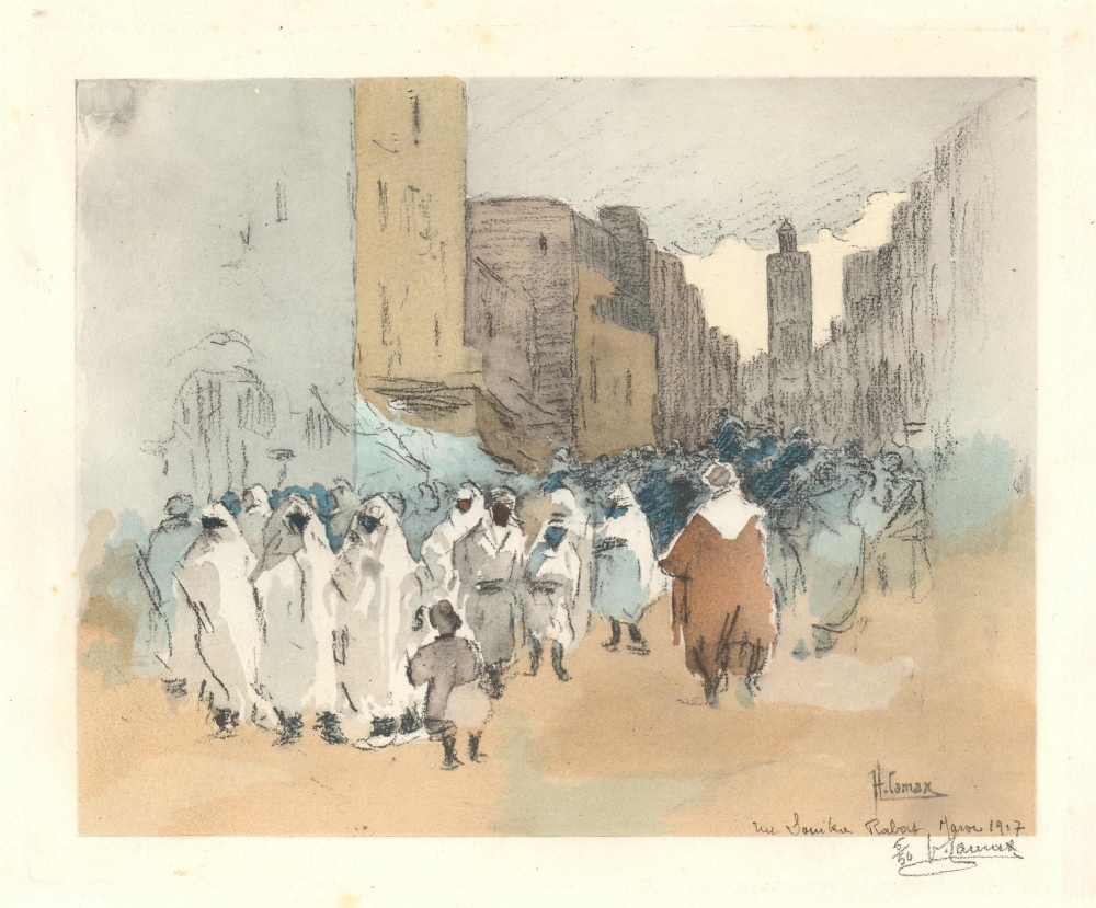 Un Souk Rabat Morocco 1917. - Main View