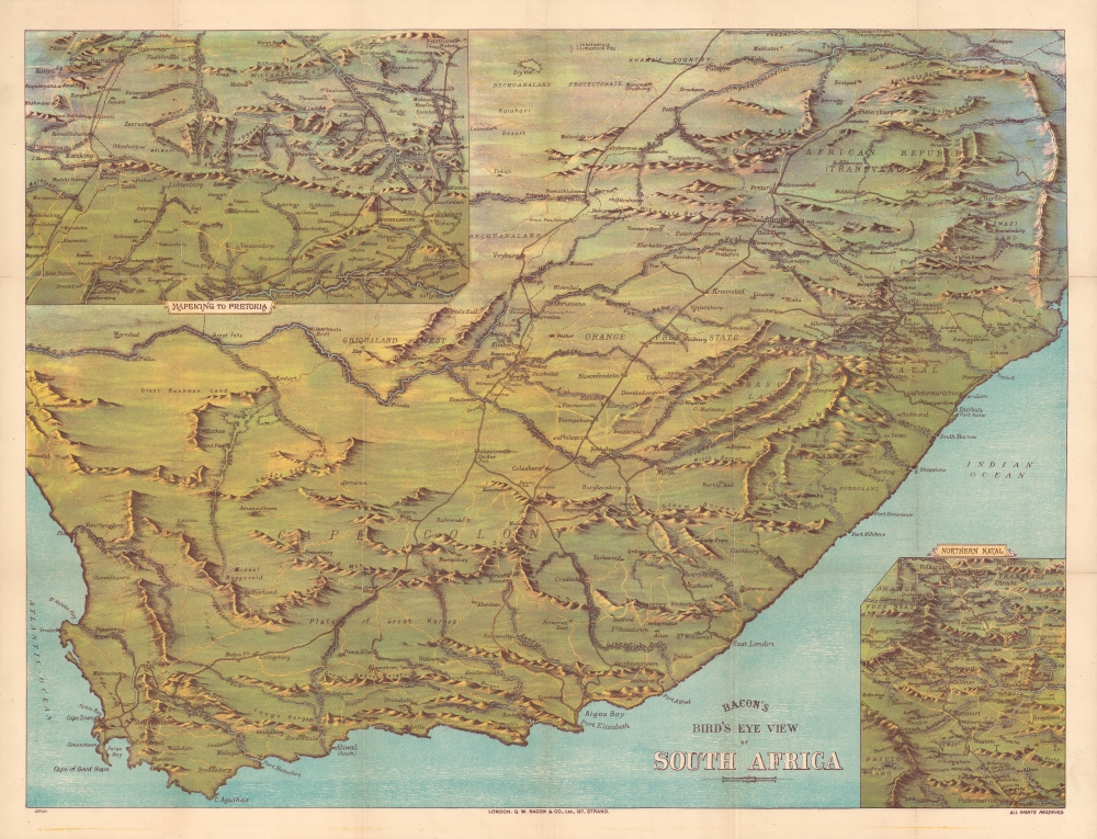 1890 Bacon View Map of South Africa