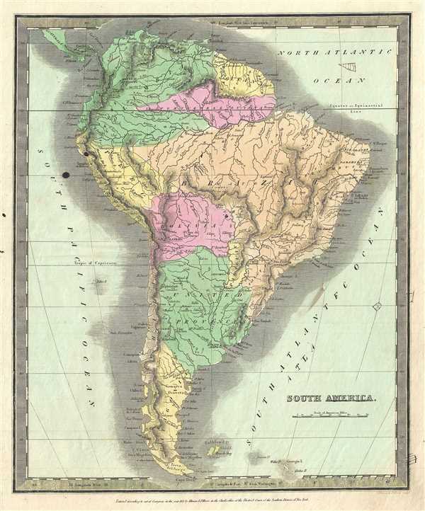 1833 Burr Map of South America