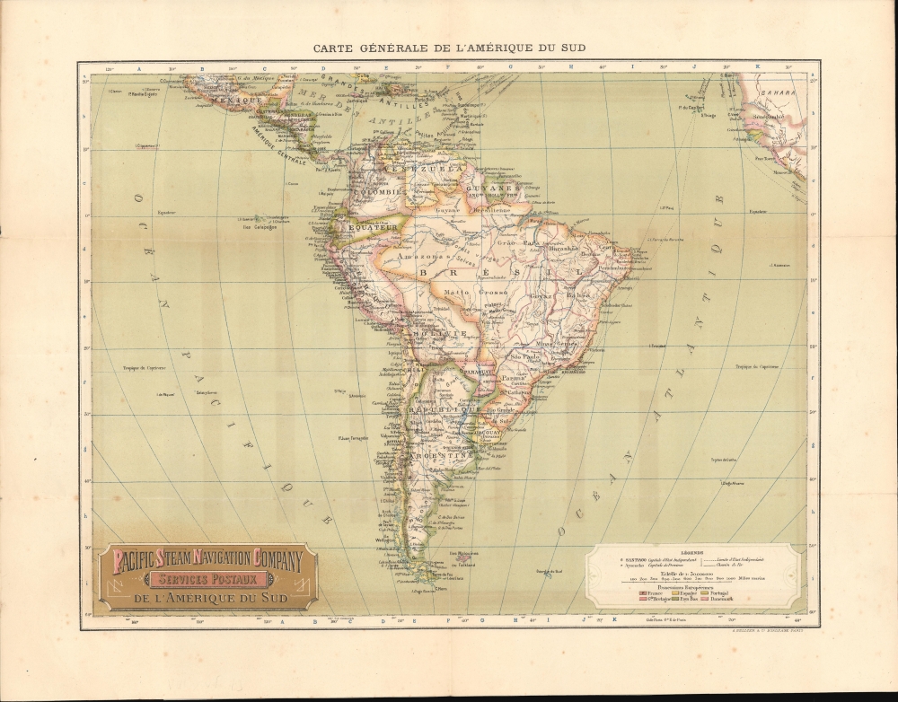 Carte générale de l'Amérique du Sud. - Main View