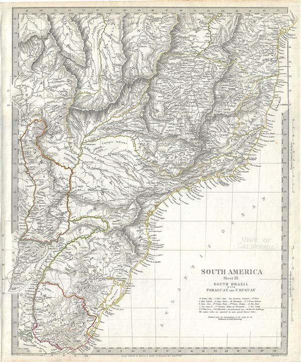 South America Sheet III South Brazil with Paraguay and Uruguay. - Main View