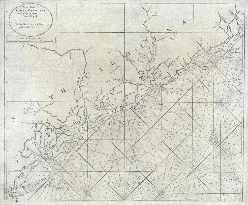 A Large Draft of South Carolina from Cape Roman to Port Royall. - Main View