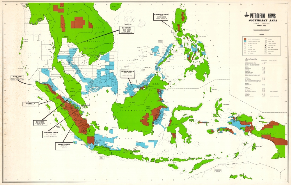 Petroleum News Southeast Asia Oil and Gas Map. - Main View