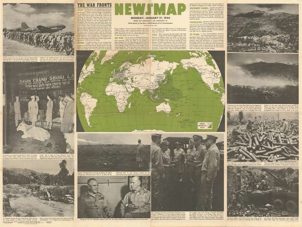 Southeast Asia. Newsmap. Monday, January 17, 1944. Week of January 6 to January 13. 227th Week of the War - 109th Week of U.S. Participation. Volume II No. 39F. - Alternate View 1