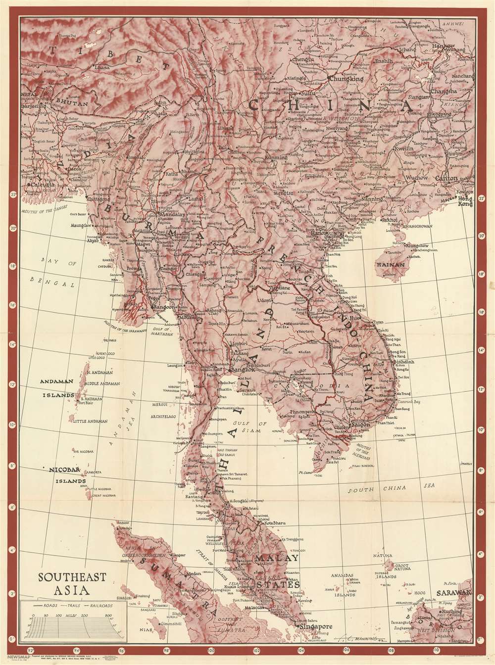 Southeast Asia. Newsmap. Monday, January 17, 1944. Week of January 6 to January 13. 227th Week of the War - 109th Week of U.S. Participation. Volume II No. 39F. - Main View