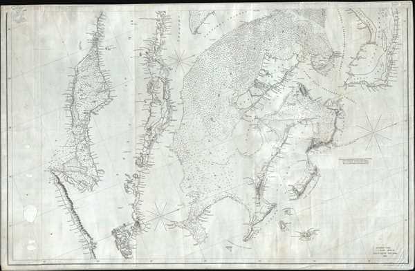 1844 Copley Blueback Nautical Chart or Maritime Map of the Bahamas and Cuba