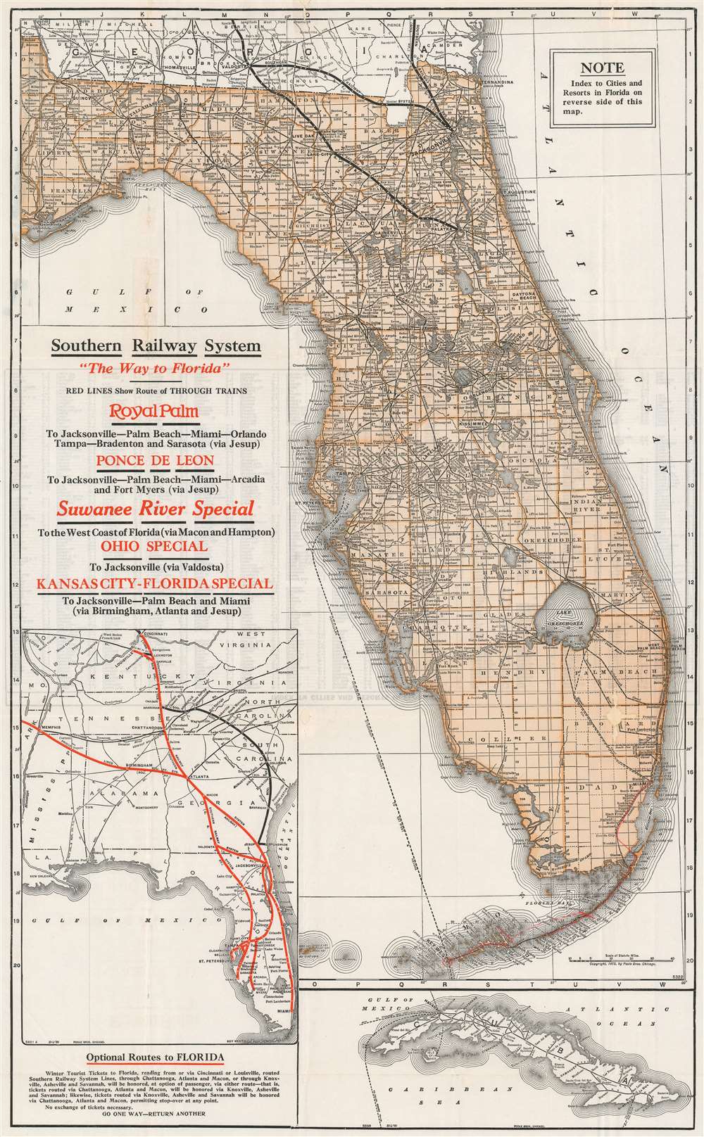 Southern Railway System 'The Way to Florida'.: Geographicus Rare 