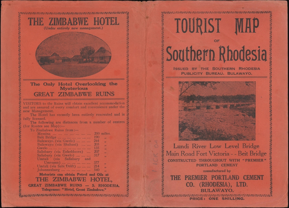 Tourist map of Southern Rhodesia. Map Compiled and Issued by Southern Rhodesia Publicity Bureau. - Alternate View 3