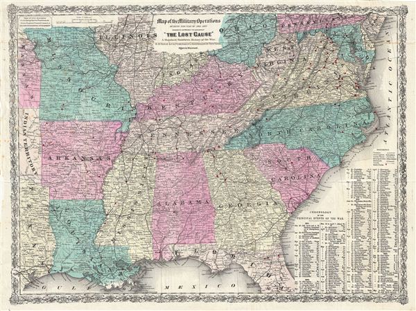 Map of the Military Operations During the War of 1861-1865 designed expressly to accompany 'The Lost Casue' A Standard Southern History of the War. - Main View
