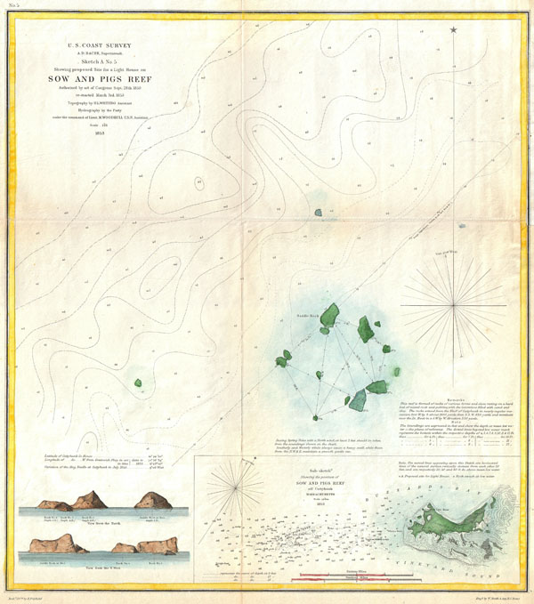 Sketch A No. 5 Showing proposed Site for a Light House on Sow and Pigs Reef. - Main View