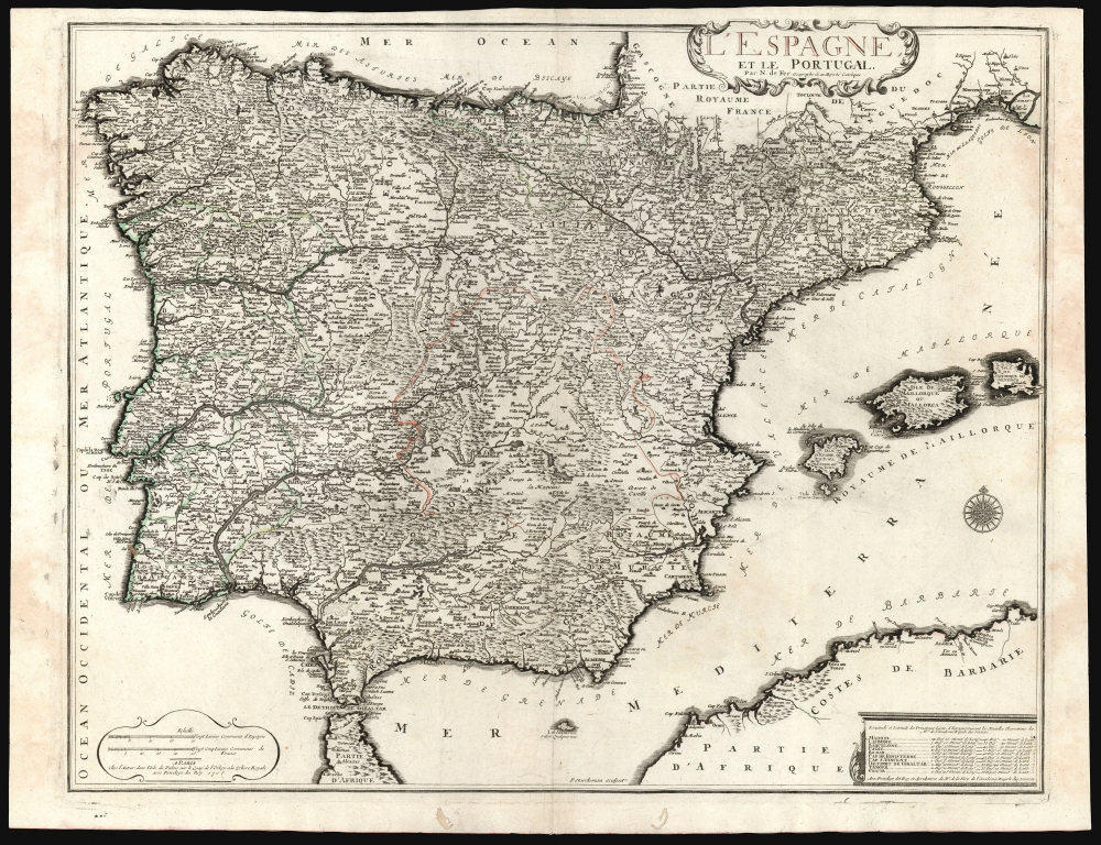 L'Espagne et le Portugal par N. De Fer Geographe de sa Majesté Catolique. - Main View
