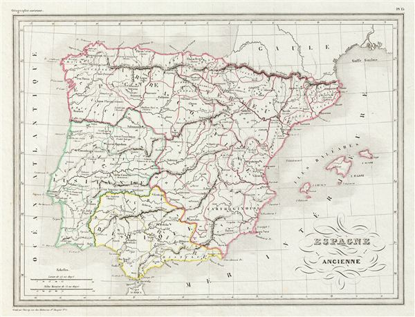 1843 Malte-Brun Map of Ancient Spain