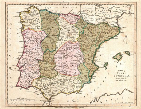 A Map of Spain and Portugal Drawn from the Best Authorities. - Main View