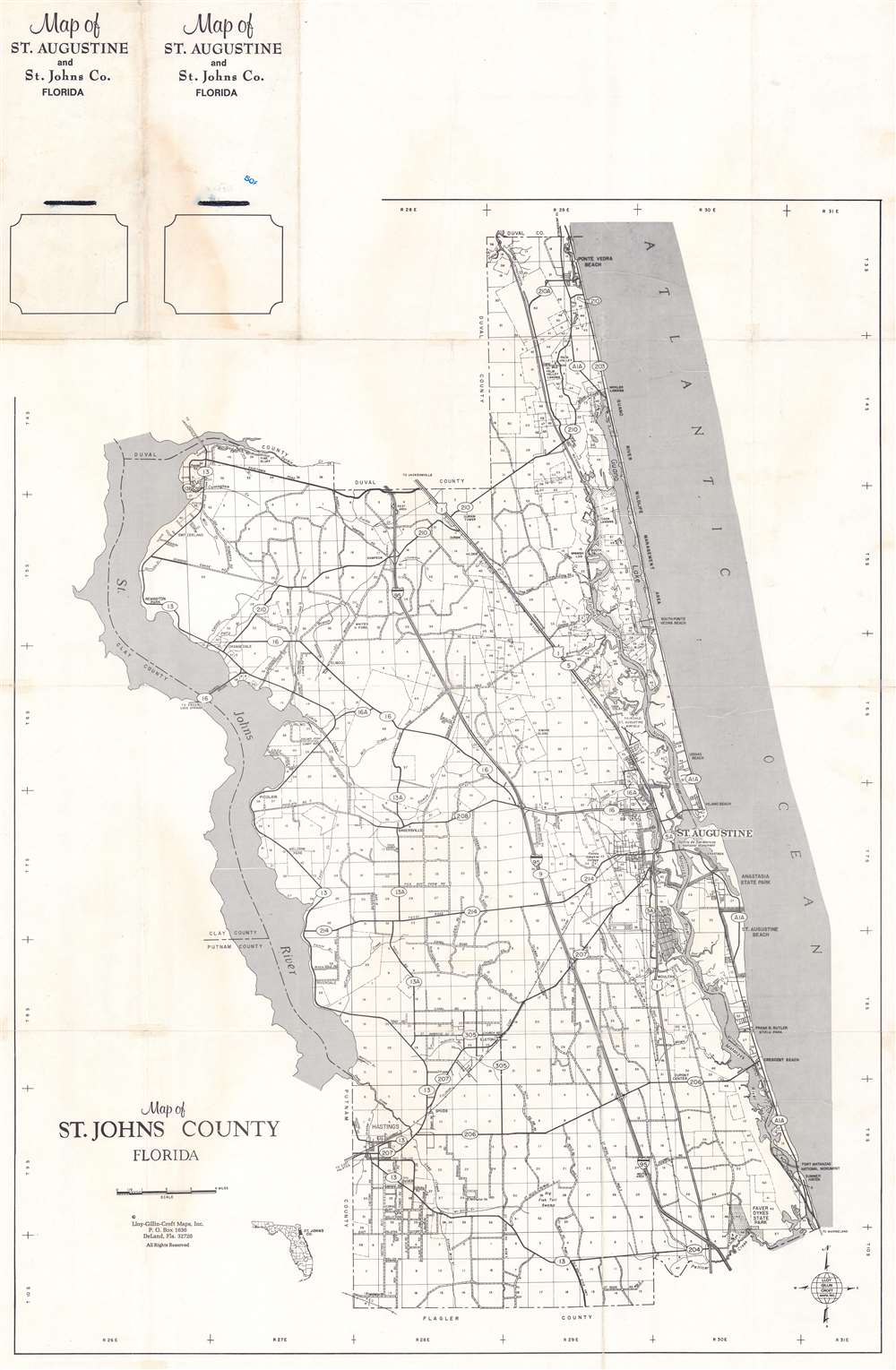 Map of St. Augustine and St. Johns County, Florida. - Alternate View 2