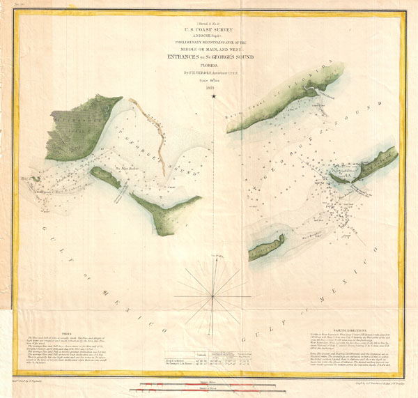 (Sketch G No. 2) Preliminary Reconnaissance  of the Middle or Main, and West Entrances to St. George's Sound, Florida. - Main View