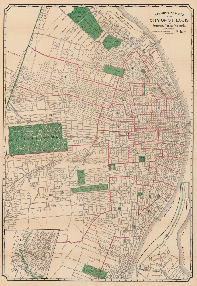 Shewey's New Map of the City of St. Louis. - Main View
