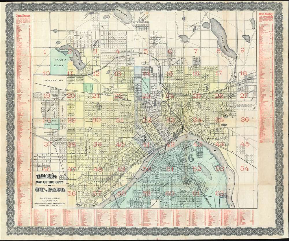 Rice's Map of the City of St. Paul. - Main View