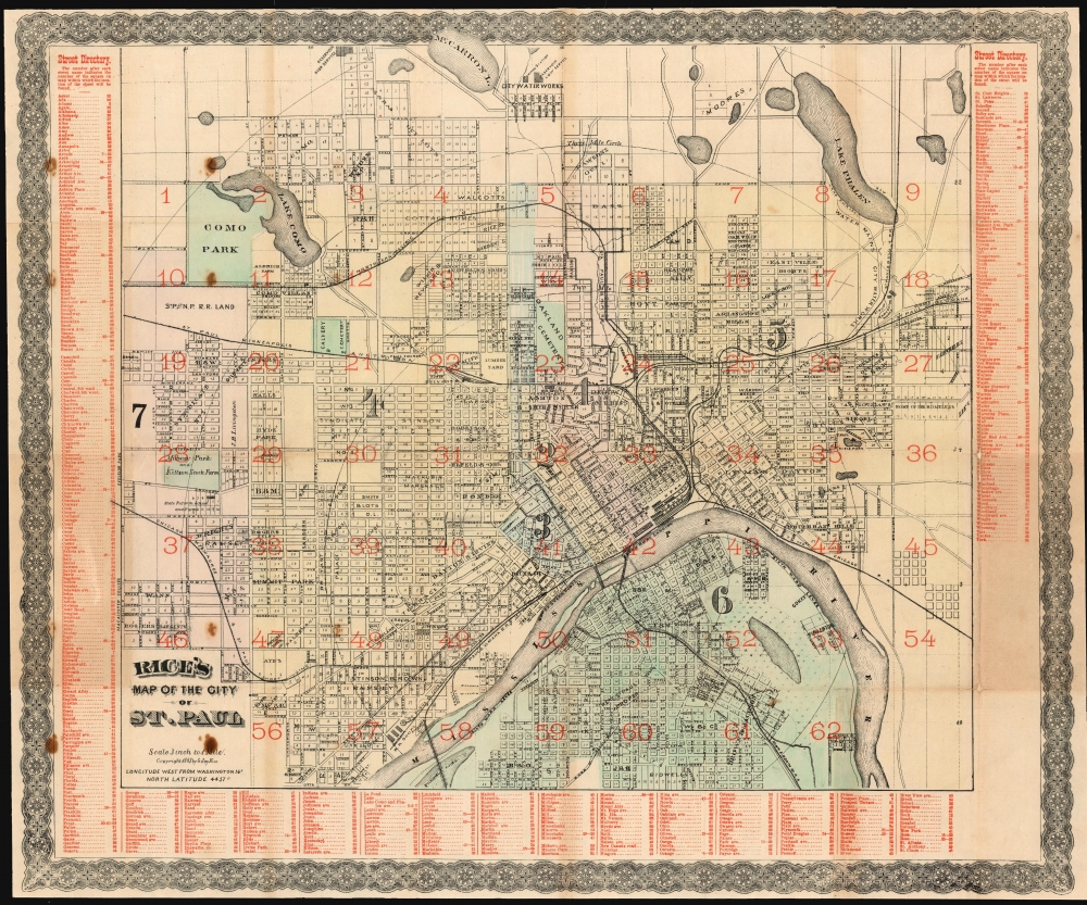 Rice's Map of the City of St. Paul.: Geographicus Rare Antique Maps