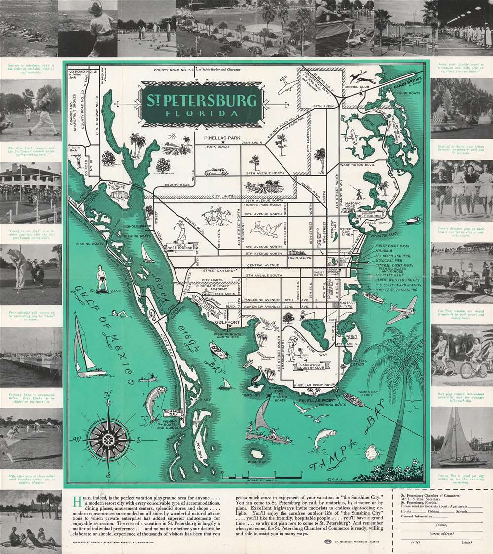 St. Petersburg Florida. Pleasure Map of St. Petersburg Florida. - Main View