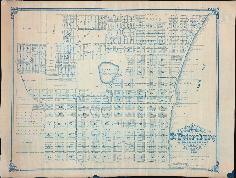 Map of the City of St. Petersburg Hillsborough Co. Florida 1906. - Main View