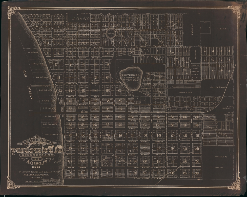Map of the City of St. Petersburg Hillsborough Co. Florida 1906. - Main View