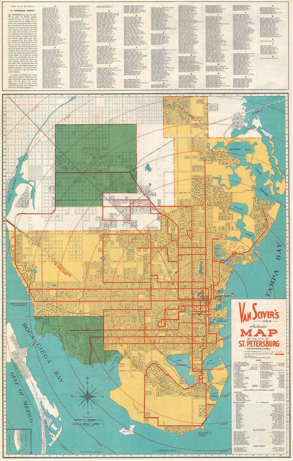 Van Sciver's New Authentic Map of the City of St. Petersburg and Environs Florida. - Main View