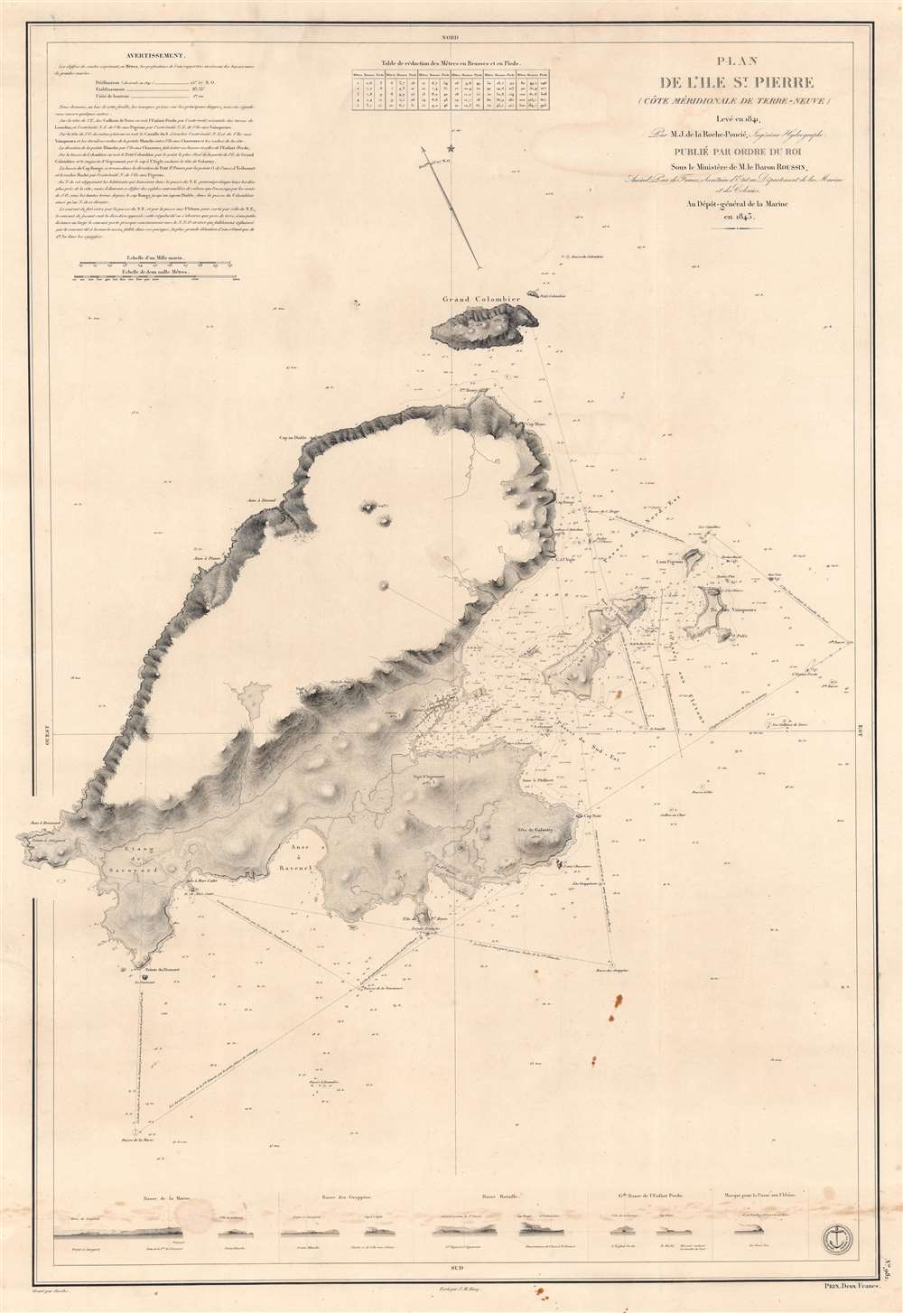 Plan de l'Ile St. Pierre (Côte Méridionale de Terre Neuve). - Main View