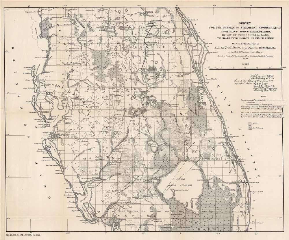 Survey for the Opening of Steamboat Communication from Saint John's River, Florida, by Way of Tohopokeliga Lake, to Charlotte Harbor or Peace Creek. - Main View