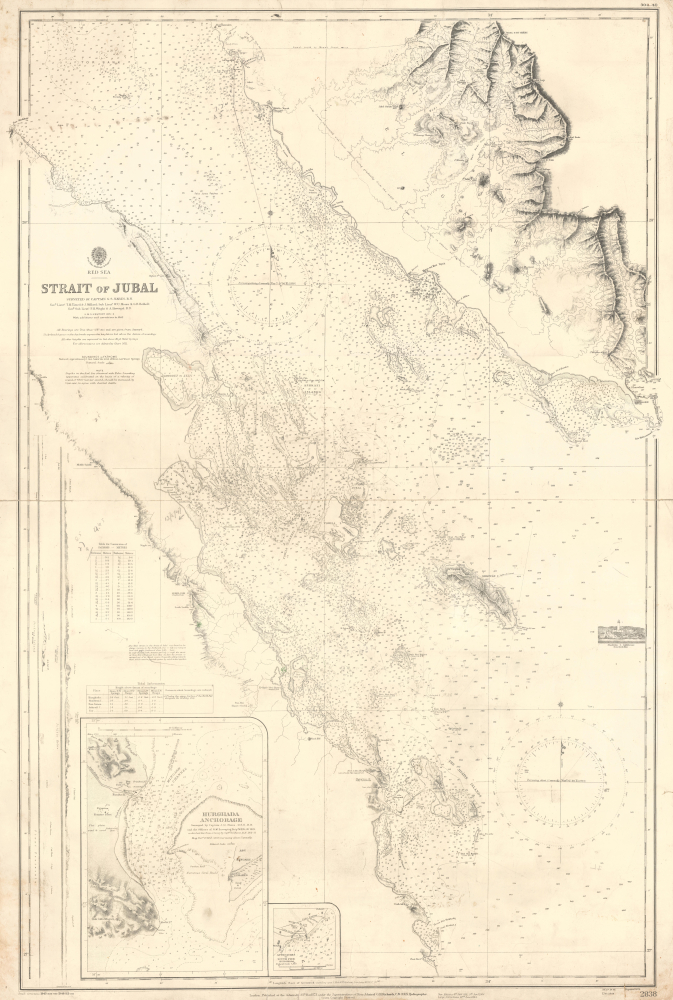 1946 Admiralty Chart of the Strait of Gubal, Egypt