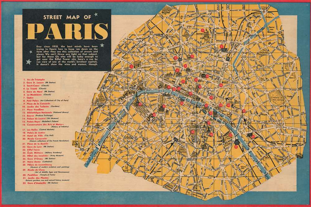 Street Map of Paris. - Main View